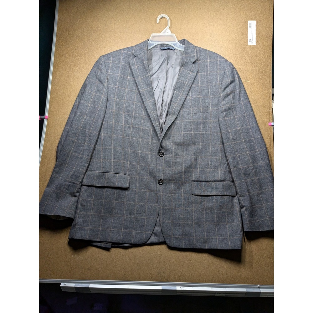 Lauren Ralph Lauren Mens Grey Windowpane Blazer Sport Coat 100% wool 2X